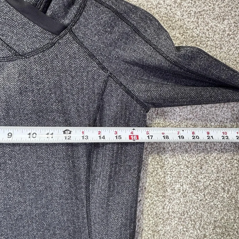 Lululemon Hoodie Womens 6 Gray Herringbone Pullover‎ Cowl Neck Pocket Athletic